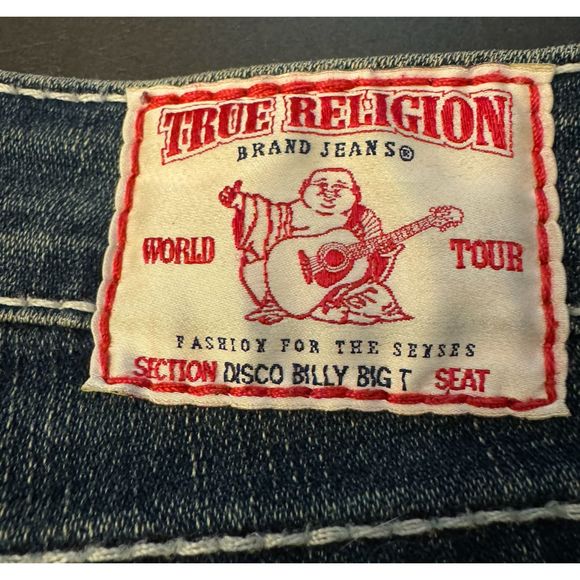 True Religion Disco Billy Big T Jeans with Crystals - Sz 29 - Picture 8 of 15